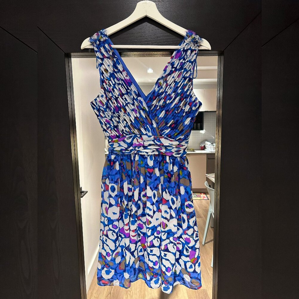 Matthew Williamson for impulse Pleated Surplice Leopard Print Chiffon Dress